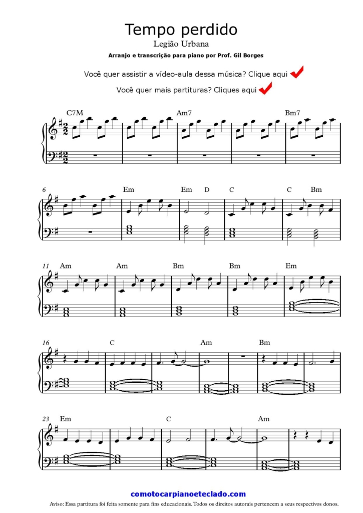 Meu pintinho amarelinho, Partitura